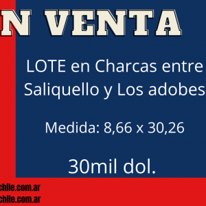 Lote en Venta en Charcas entre Saliquello y Los adobes
